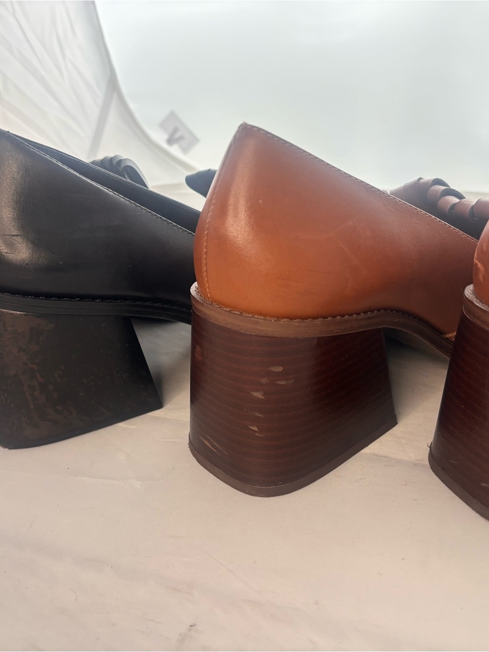 Vince Camuto Black & Cognac Fringe Buckle Heels size 10 - Picture 4 of 10